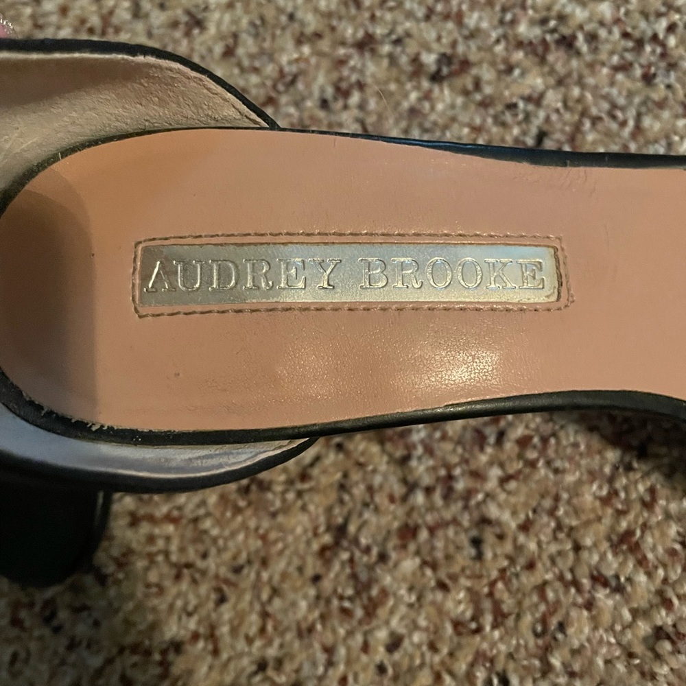 Audrey Brooke Black Ankle Strap Heels Classy Elegant - Picture 2 of 10